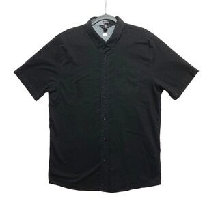 Volcom Modern Fit Short Sleeve‎ Button Up Shirt Black Mens Size L GUC